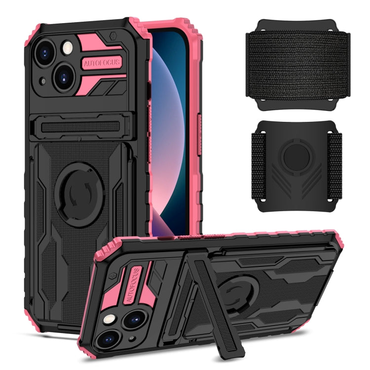 For iPhone 13 Kickstand Detachable Armband Phone Case