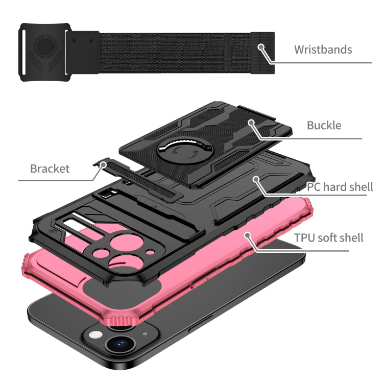 For iPhone 13 Kickstand Detachable Armband Phone Case