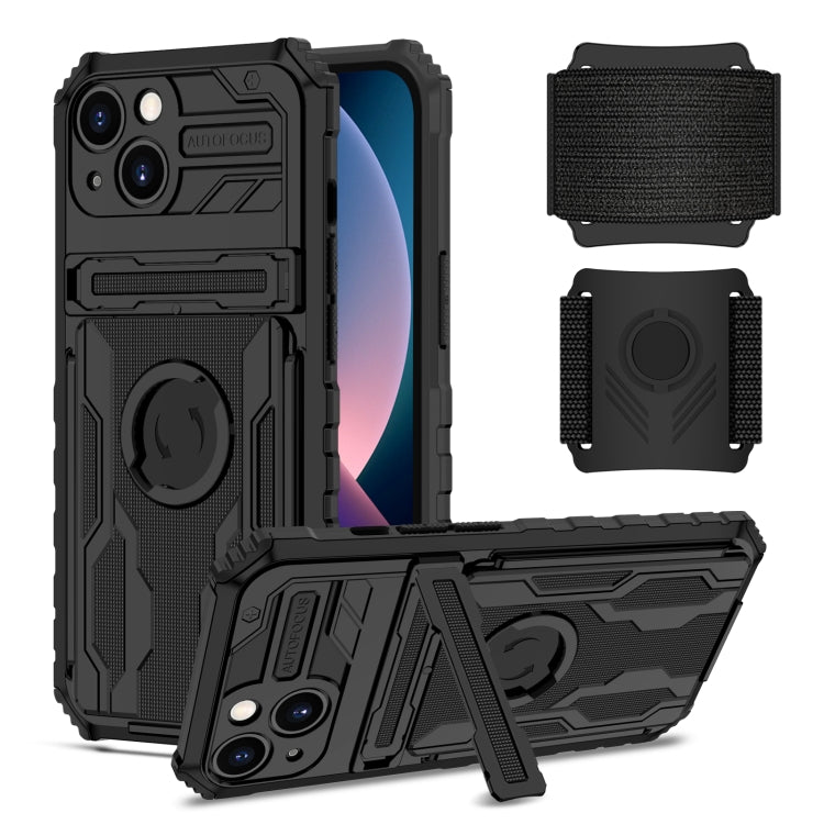 For iPhone 13 Kickstand Detachable Armband Phone Case