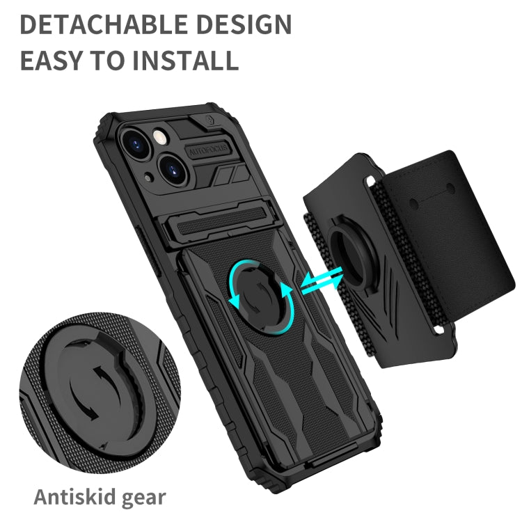 For iPhone 13 Kickstand Detachable Armband Phone Case