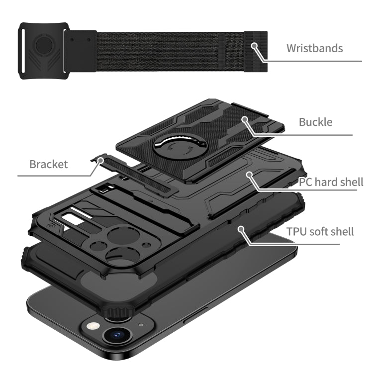 For iPhone 13 Kickstand Detachable Armband Phone Case