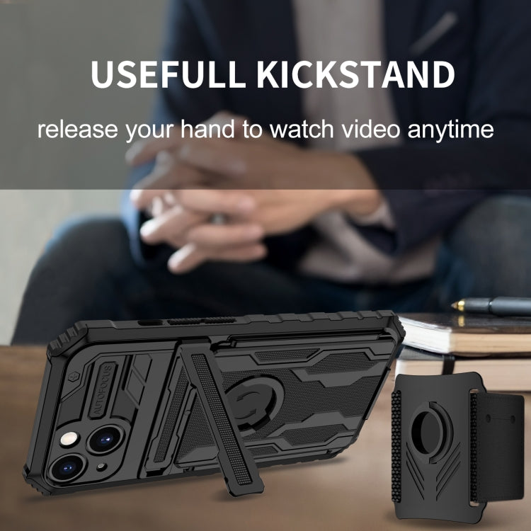 For iPhone 13 Kickstand Detachable Armband Phone Case
