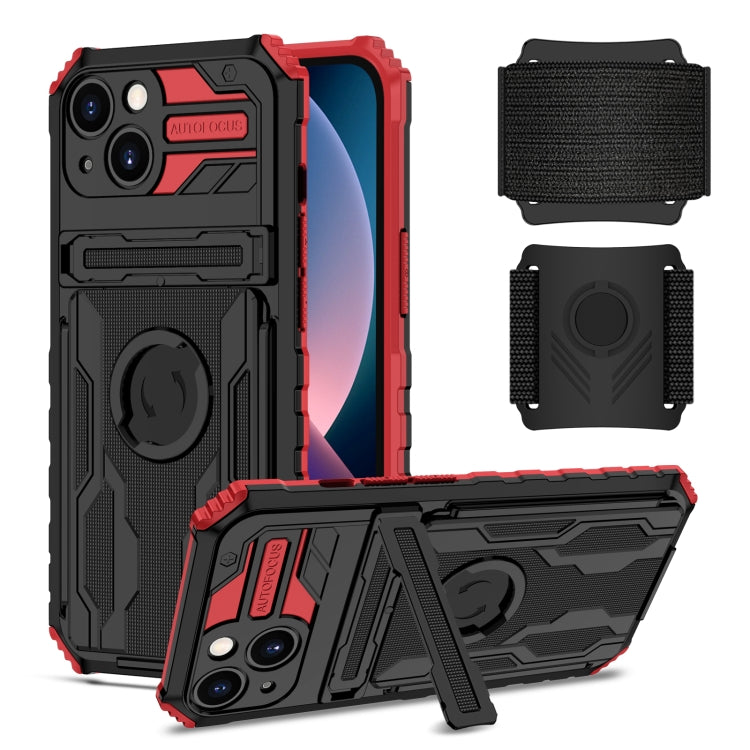For iPhone 13 Kickstand Detachable Armband Phone Case