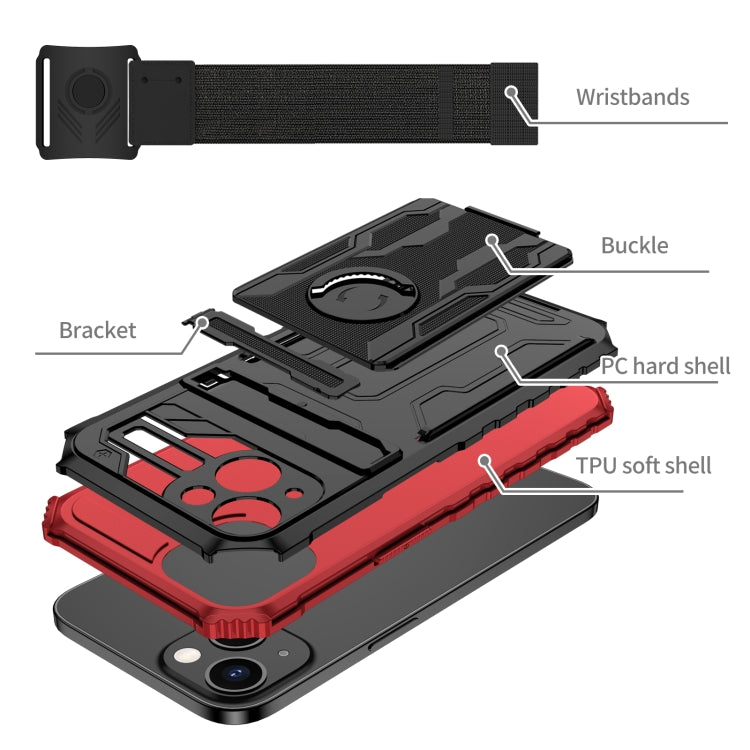 For iPhone 13 Kickstand Detachable Armband Phone Case
