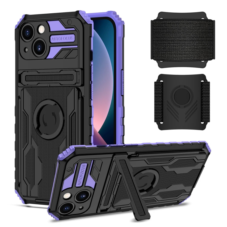 For iPhone 13 Kickstand Detachable Armband Phone Case