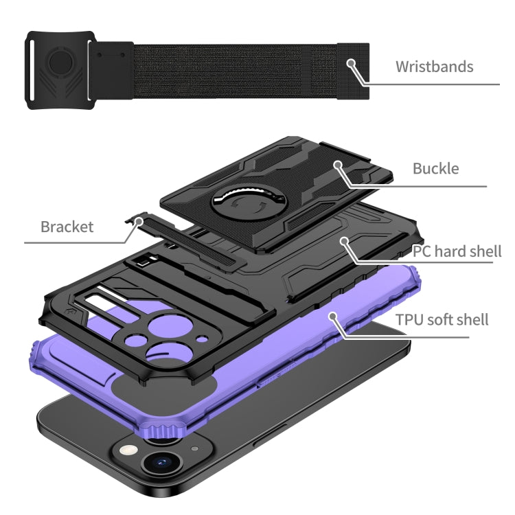For iPhone 13 Kickstand Detachable Armband Phone Case