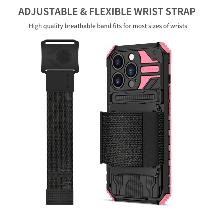 For iPhone 13 Pro Kickstand Detachable Armband Phone Case