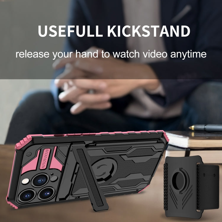 For iPhone 13 Pro Kickstand Detachable Armband Phone Case