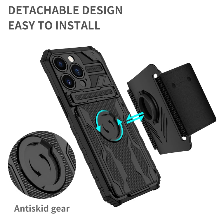 For iPhone 13 Pro Kickstand Detachable Armband Phone Case