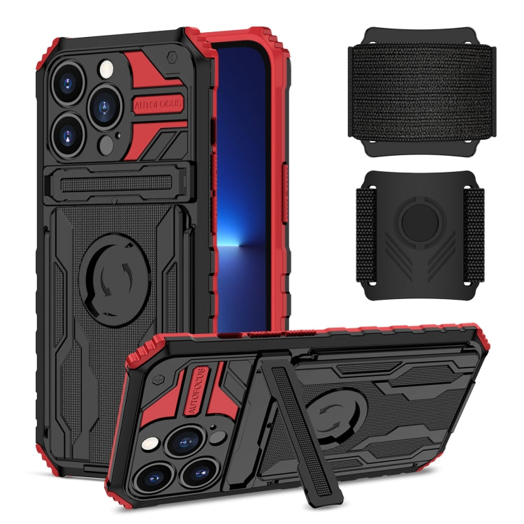 For iPhone 13 Pro Kickstand Detachable Armband Phone Case