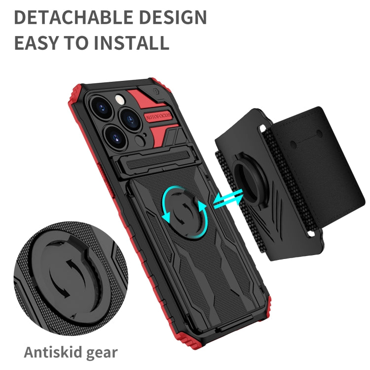 For iPhone 13 Pro Kickstand Detachable Armband Phone Case