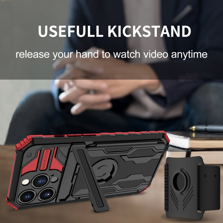 For iPhone 13 Pro Kickstand Detachable Armband Phone Case