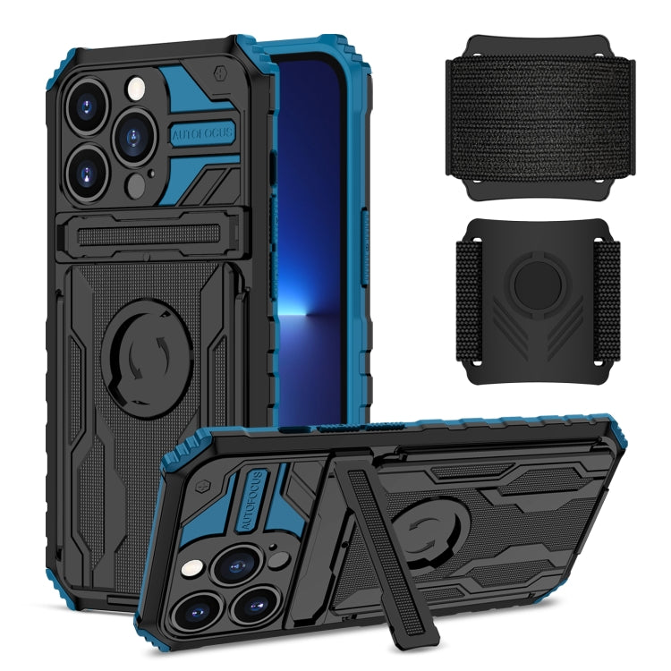 For iPhone 13 Pro Kickstand Detachable Armband Phone Case