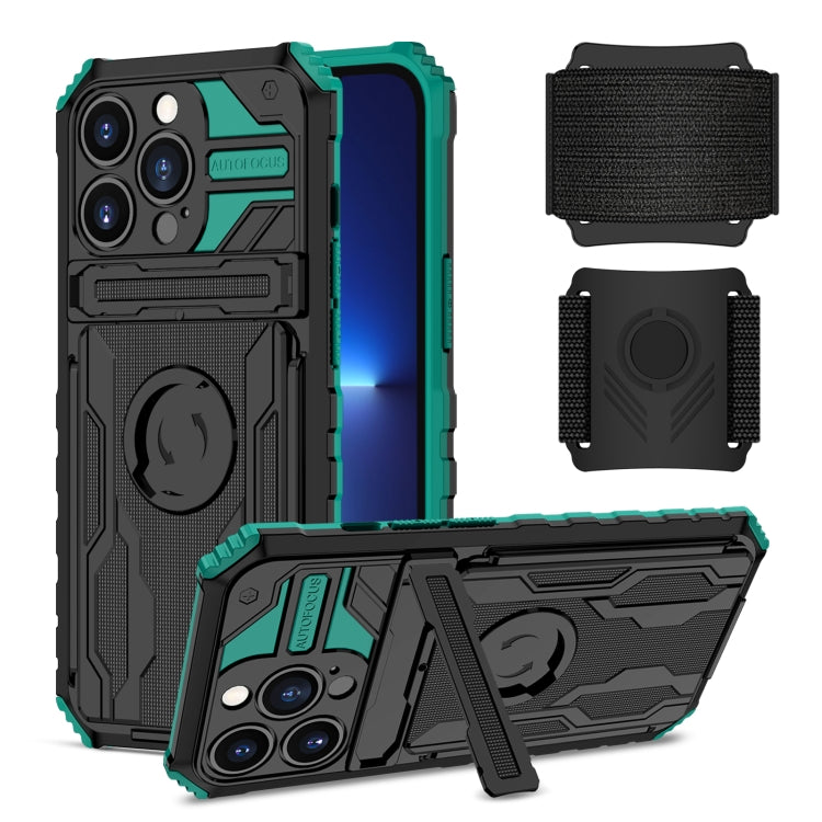 For iPhone 13 Pro Kickstand Detachable Armband Phone Case