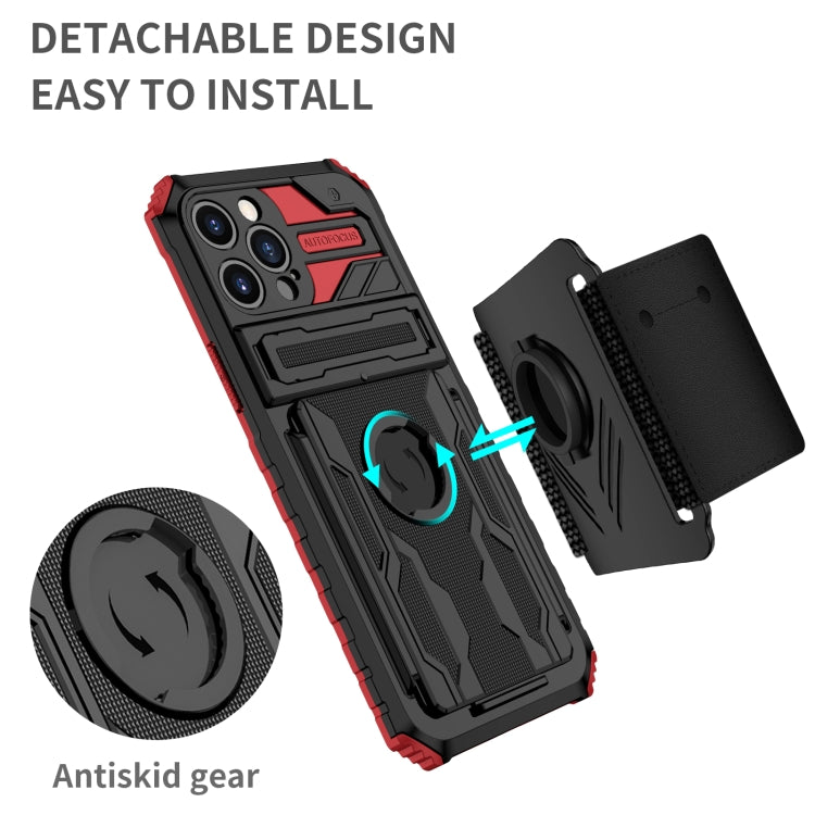 For iPhone 13 Pro Max Kickstand Detachable Armband Phone Case