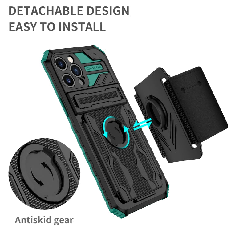 For iPhone 13 Pro Max Kickstand Detachable Armband Phone Case