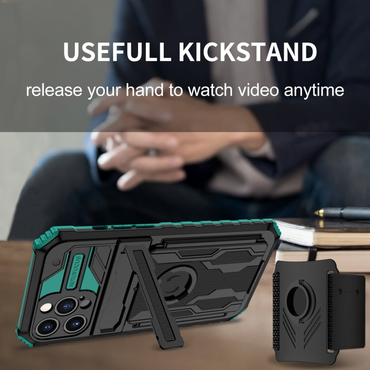 For iPhone 13 Pro Max Kickstand Detachable Armband Phone Case