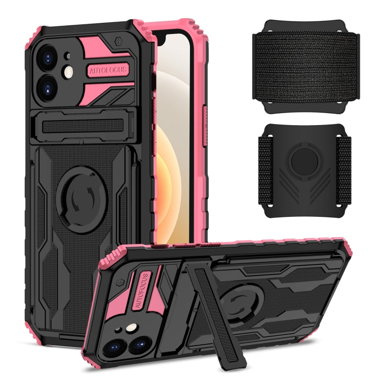 For iPhone 12 Kickstand Detachable Armband Phone Case