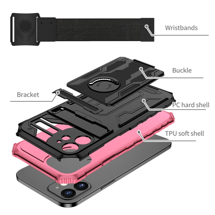 For iPhone 12 Kickstand Detachable Armband Phone Case