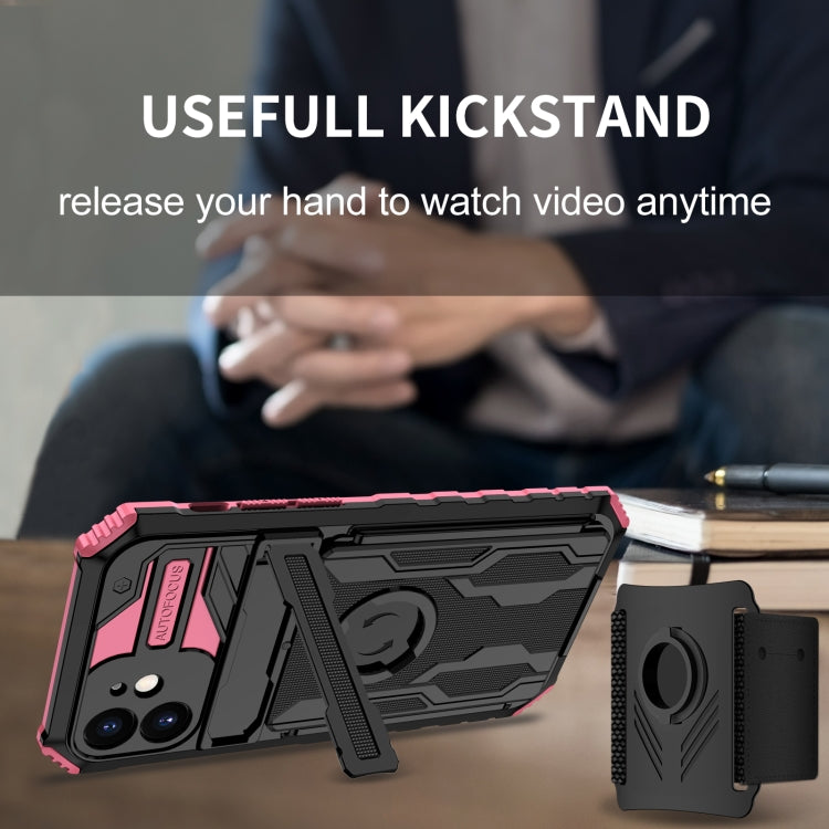 For iPhone 12 Kickstand Detachable Armband Phone Case