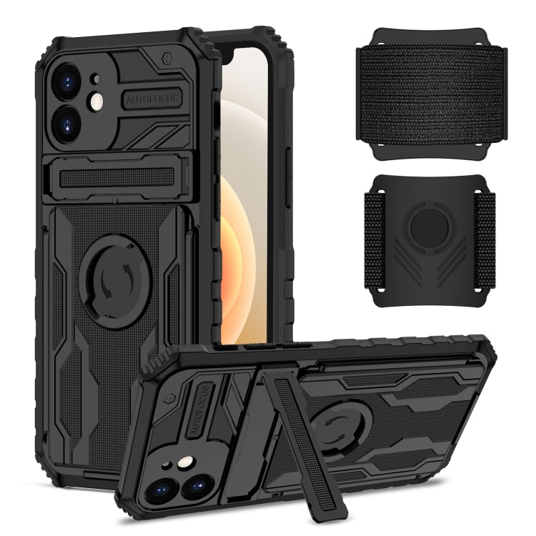 For iPhone 12 Kickstand Detachable Armband Phone Case