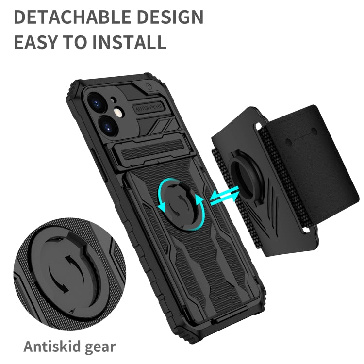 For iPhone 12 Kickstand Detachable Armband Phone Case