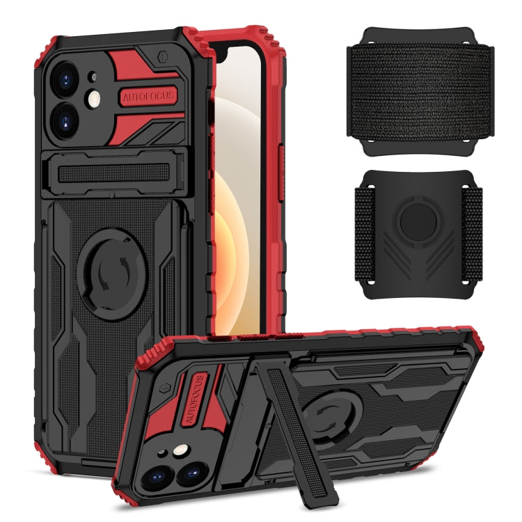 For iPhone 12 Kickstand Detachable Armband Phone Case