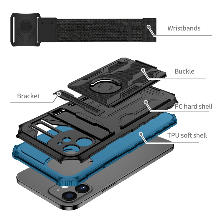 For iPhone 12 Kickstand Detachable Armband Phone Case