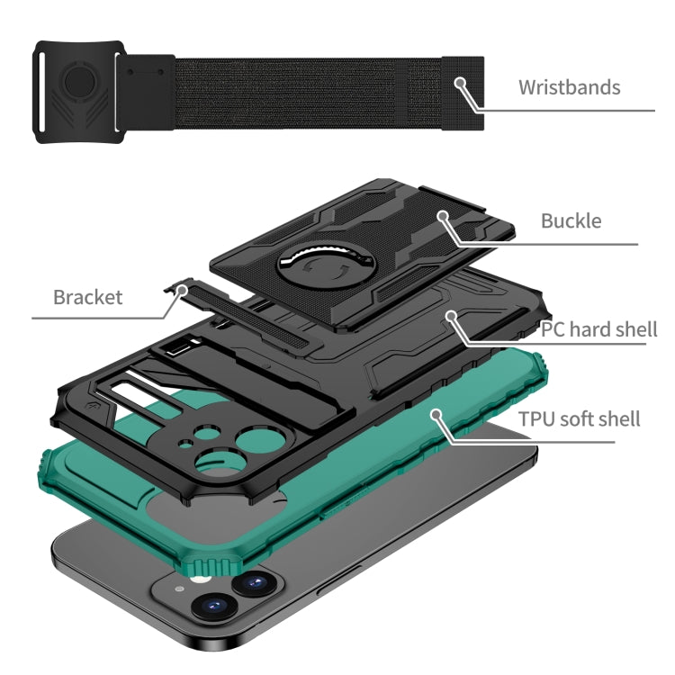 For iPhone 12 Kickstand Detachable Armband Phone Case