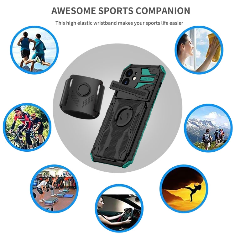 For iPhone 12 Kickstand Detachable Armband Phone Case