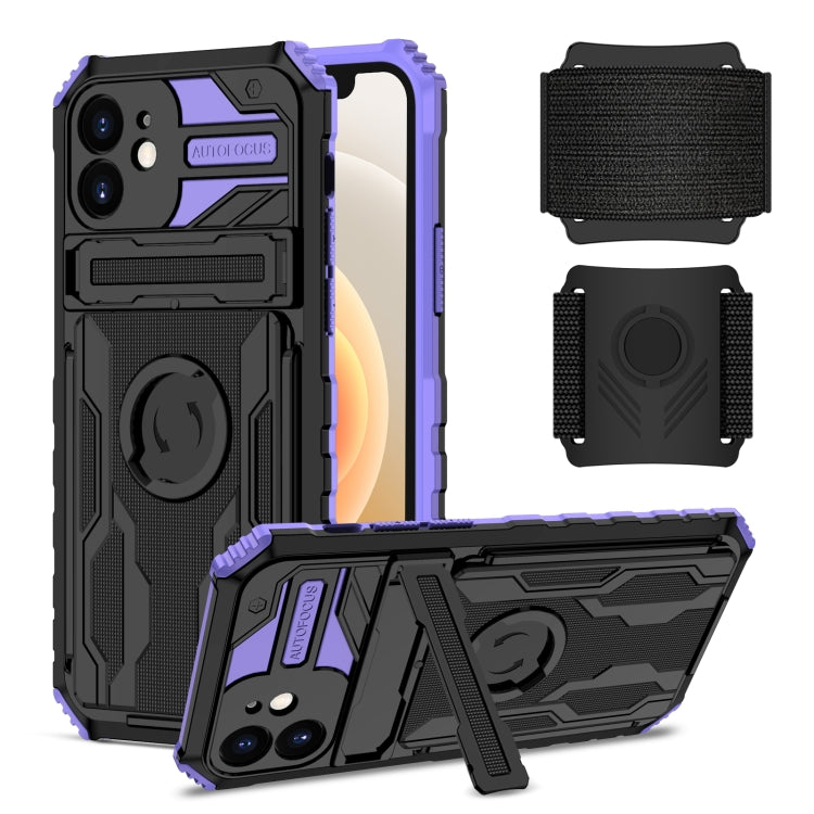 For iPhone 12 Kickstand Detachable Armband Phone Case