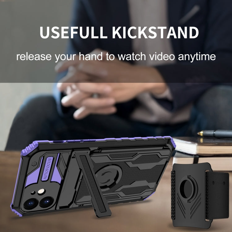 For iPhone 12 Kickstand Detachable Armband Phone Case
