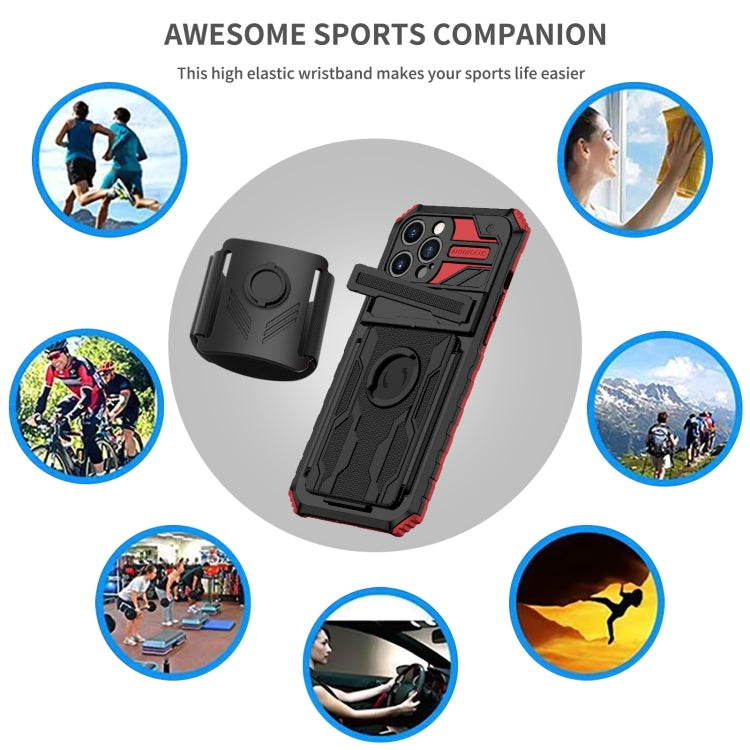 For iPhone 12 Pro Kickstand Detachable Armband Phone Case