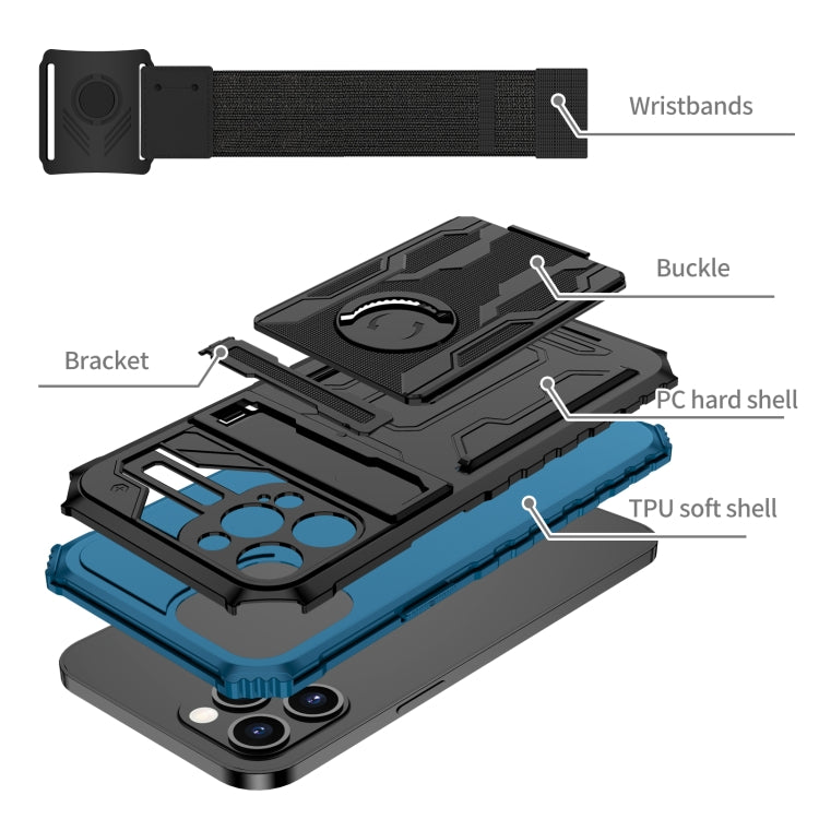For iPhone 12 Pro Kickstand Detachable Armband Phone Case