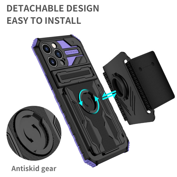 For iPhone 12 Pro Kickstand Detachable Armband Phone Case