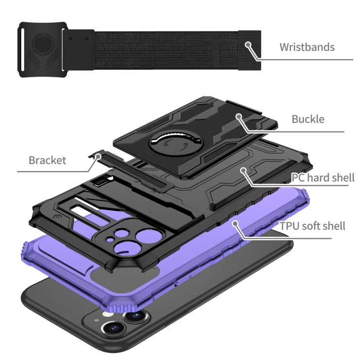 For iPhone 11 Kickstand Detachable Armband Phone Case