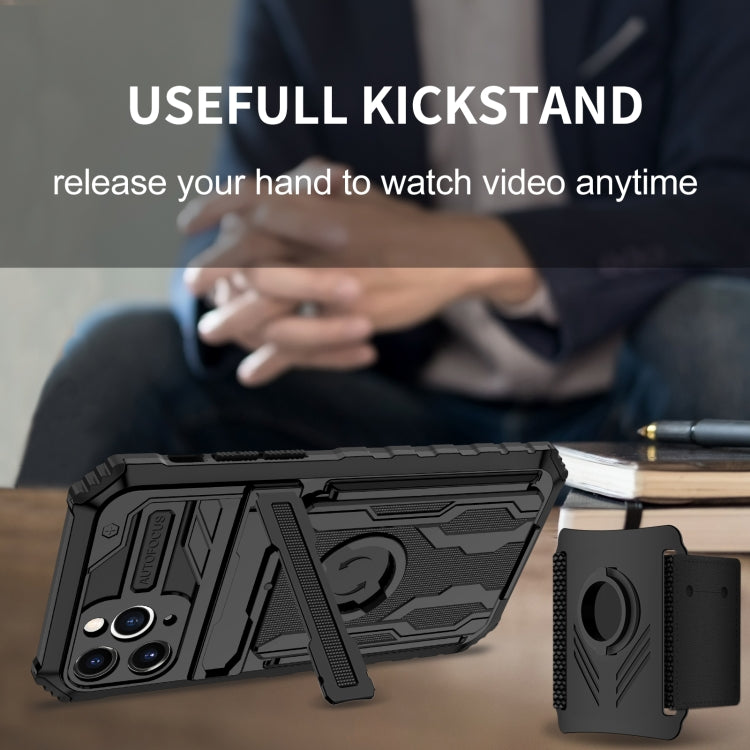 For iPhone 11 Pro Kickstand Detachable Armband Phone Case