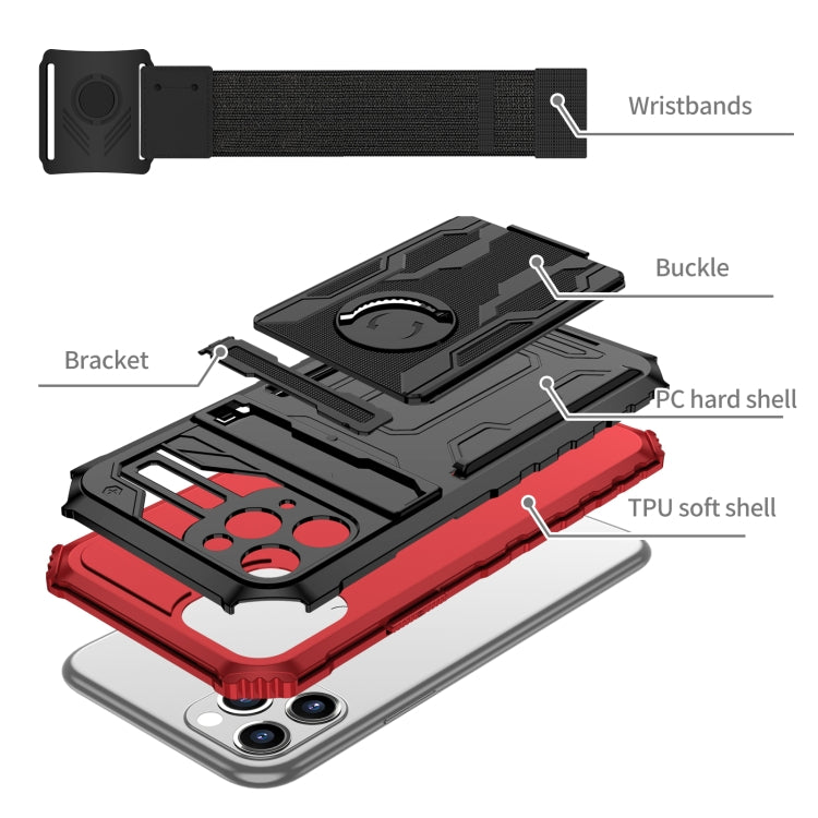 For iPhone 11 Pro Kickstand Detachable Armband Phone Case