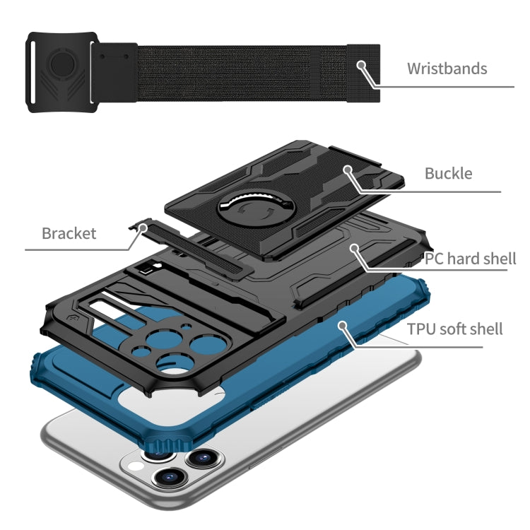 For iPhone 11 Pro Kickstand Detachable Armband Phone Case