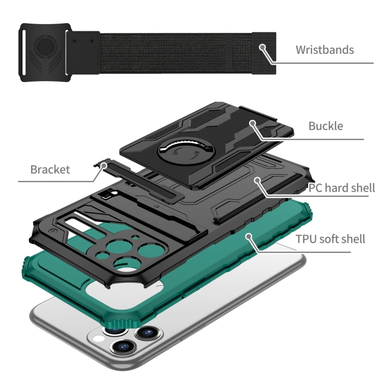 For iPhone 11 Pro Kickstand Detachable Armband Phone Case