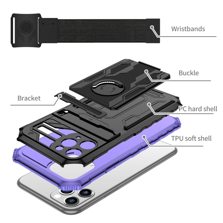 For iPhone 11 Pro Kickstand Detachable Armband Phone Case