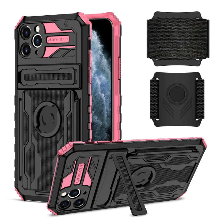 For iPhone 11 Pro Max Kickstand Detachable Armband Phone Case