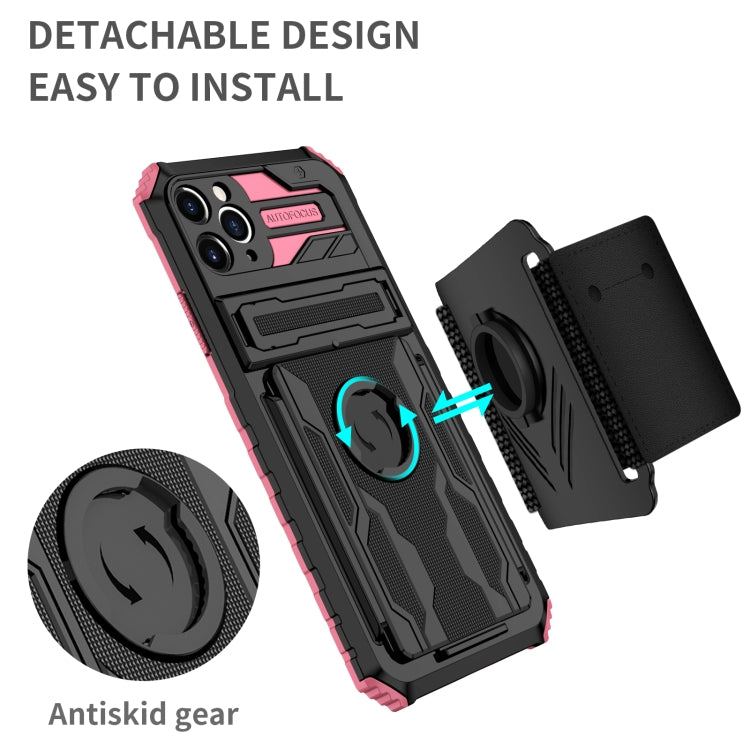 For iPhone 11 Pro Max Kickstand Detachable Armband Phone Case