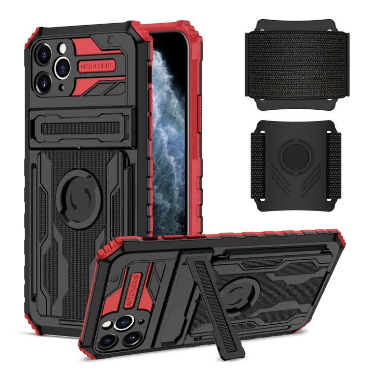 For iPhone 11 Pro Max Kickstand Detachable Armband Phone Case