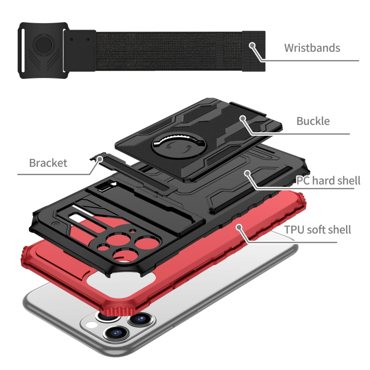 For iPhone 11 Pro Max Kickstand Detachable Armband Phone Case