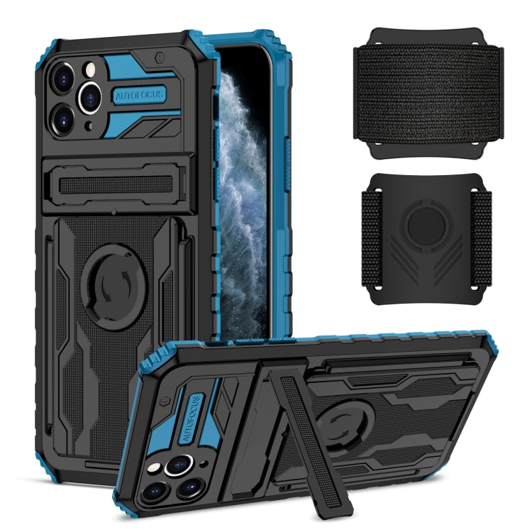 For iPhone 11 Pro Max Kickstand Detachable Armband Phone Case