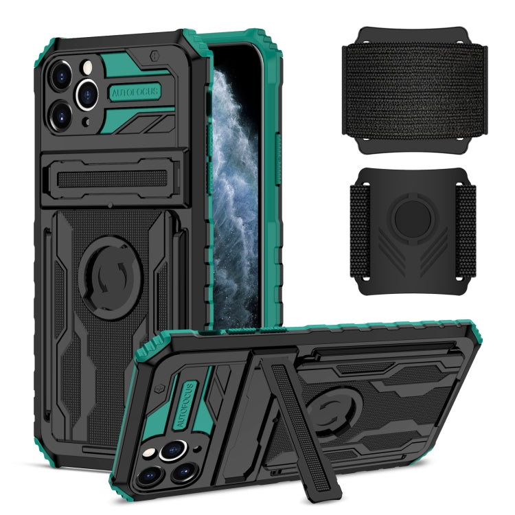 For iPhone 11 Pro Max Kickstand Detachable Armband Phone Case