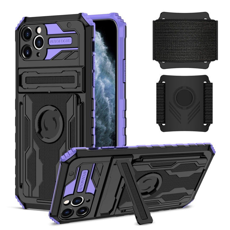 For iPhone 11 Pro Max Kickstand Detachable Armband Phone Case