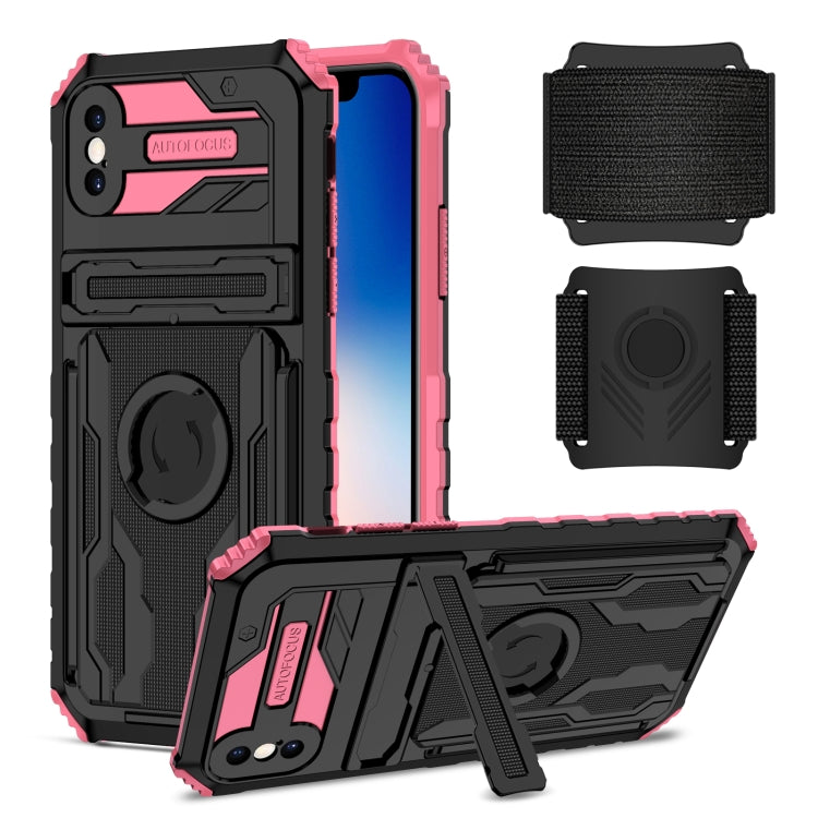 For iPhone X / XS Kickstand Detachable Armband Phone Case