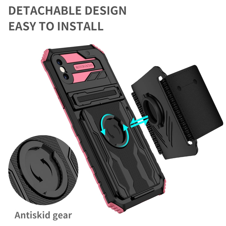For iPhone X / XS Kickstand Detachable Armband Phone Case
